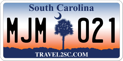 SC license plate MJM021
