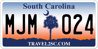 SC license plate MJM024