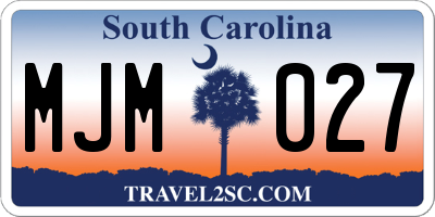 SC license plate MJM027