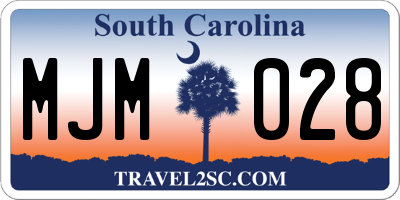 SC license plate MJM028