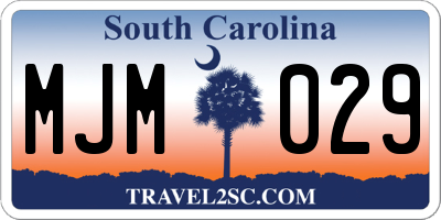 SC license plate MJM029