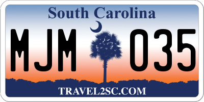 SC license plate MJM035