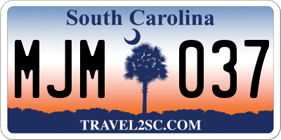 SC license plate MJM037