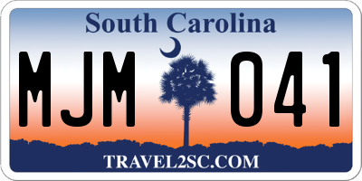 SC license plate MJM041
