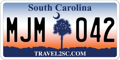 SC license plate MJM042