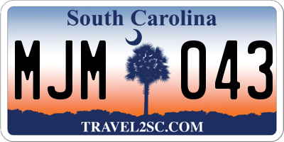 SC license plate MJM043