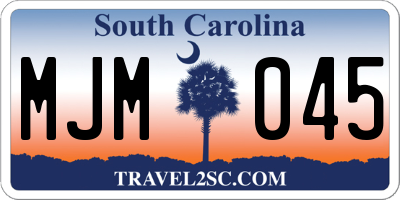 SC license plate MJM045