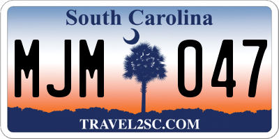 SC license plate MJM047