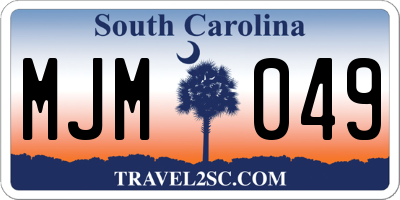 SC license plate MJM049