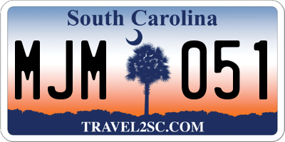 SC license plate MJM051