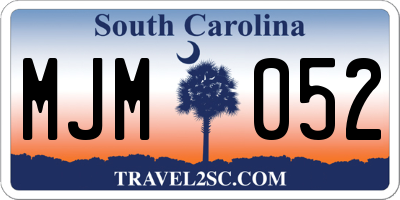 SC license plate MJM052