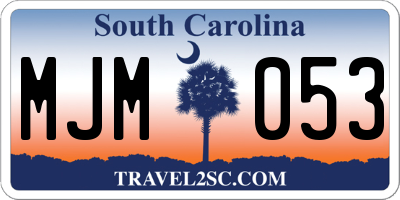 SC license plate MJM053
