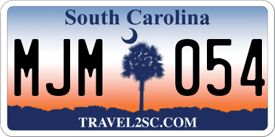 SC license plate MJM054