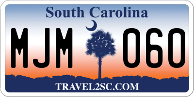 SC license plate MJM060