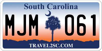 SC license plate MJM061