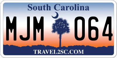 SC license plate MJM064
