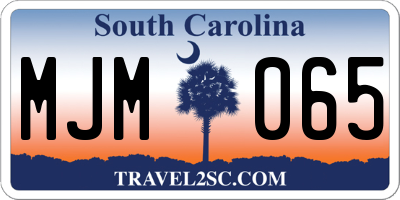 SC license plate MJM065