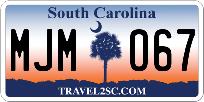 SC license plate MJM067