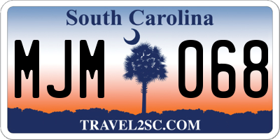SC license plate MJM068