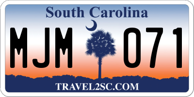 SC license plate MJM071
