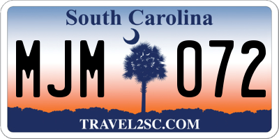 SC license plate MJM072