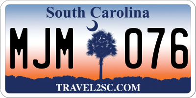SC license plate MJM076