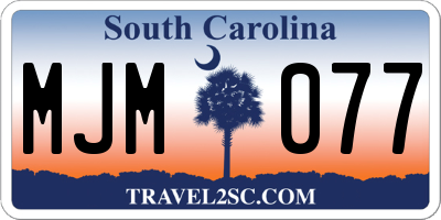 SC license plate MJM077