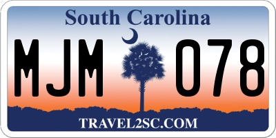 SC license plate MJM078