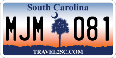 SC license plate MJM081