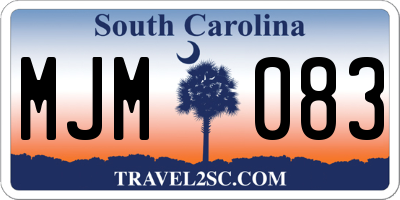SC license plate MJM083