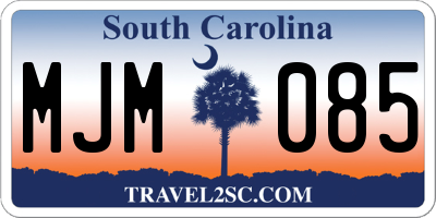SC license plate MJM085
