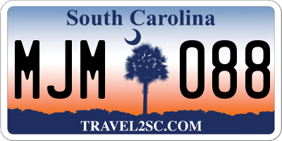 SC license plate MJM088