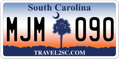 SC license plate MJM090
