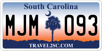 SC license plate MJM093