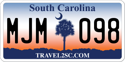 SC license plate MJM098