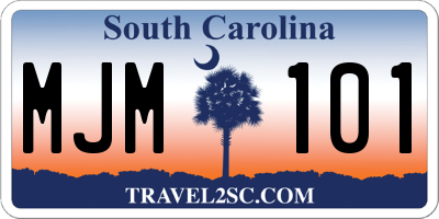SC license plate MJM101