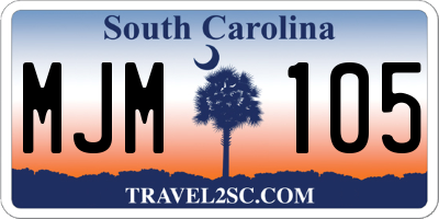 SC license plate MJM105