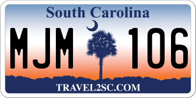 SC license plate MJM106