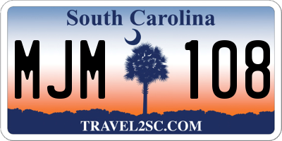 SC license plate MJM108