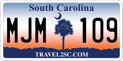 SC license plate MJM109