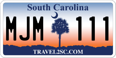 SC license plate MJM111