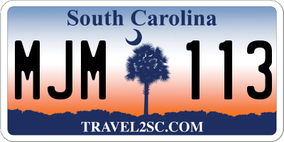 SC license plate MJM113