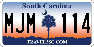 SC license plate MJM114