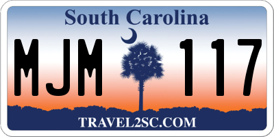 SC license plate MJM117
