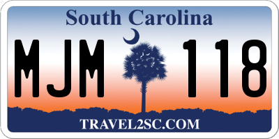 SC license plate MJM118