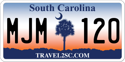 SC license plate MJM120