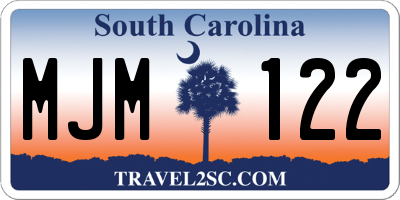 SC license plate MJM122