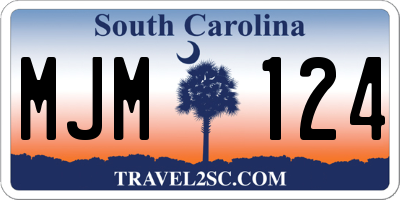 SC license plate MJM124