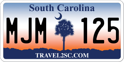 SC license plate MJM125