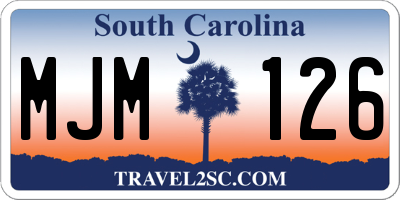 SC license plate MJM126